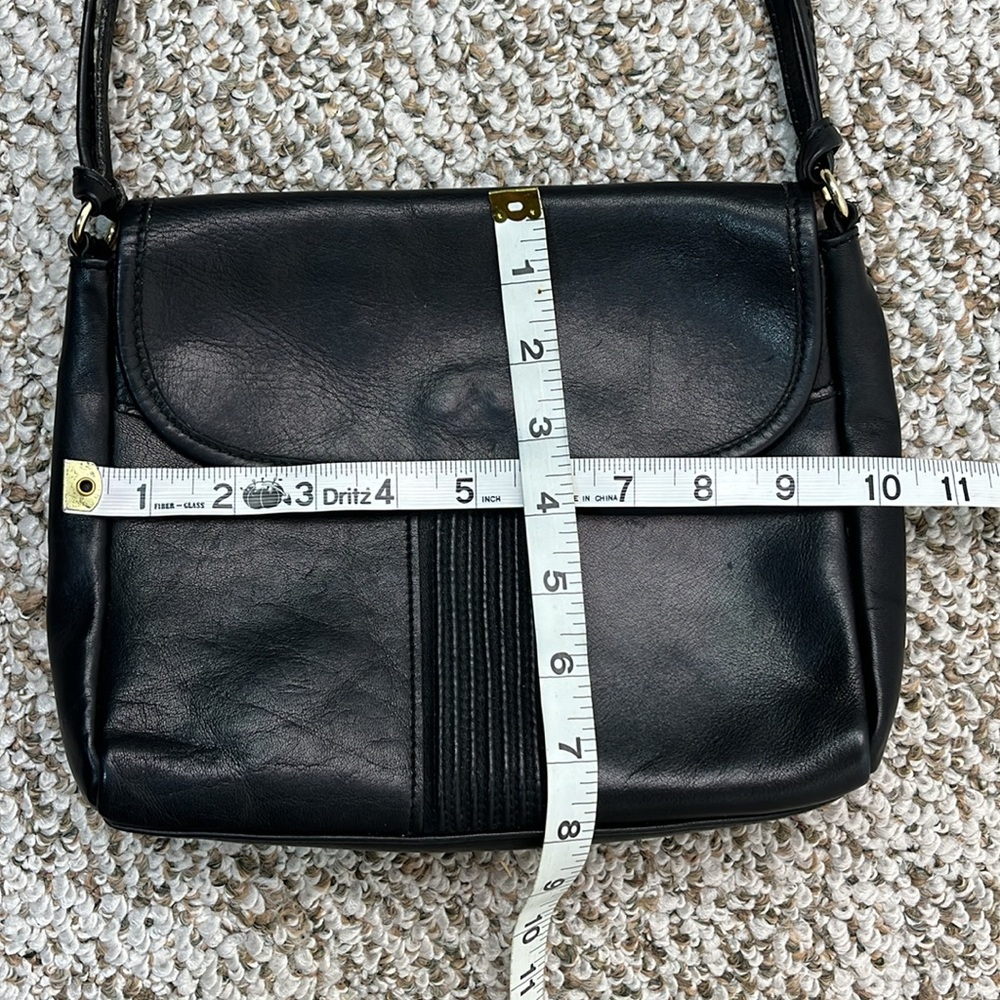TANO BLACK LEATHER HANDBAG SHOULDER BAG MADE IN HONG KONG - Picture 13 of 15